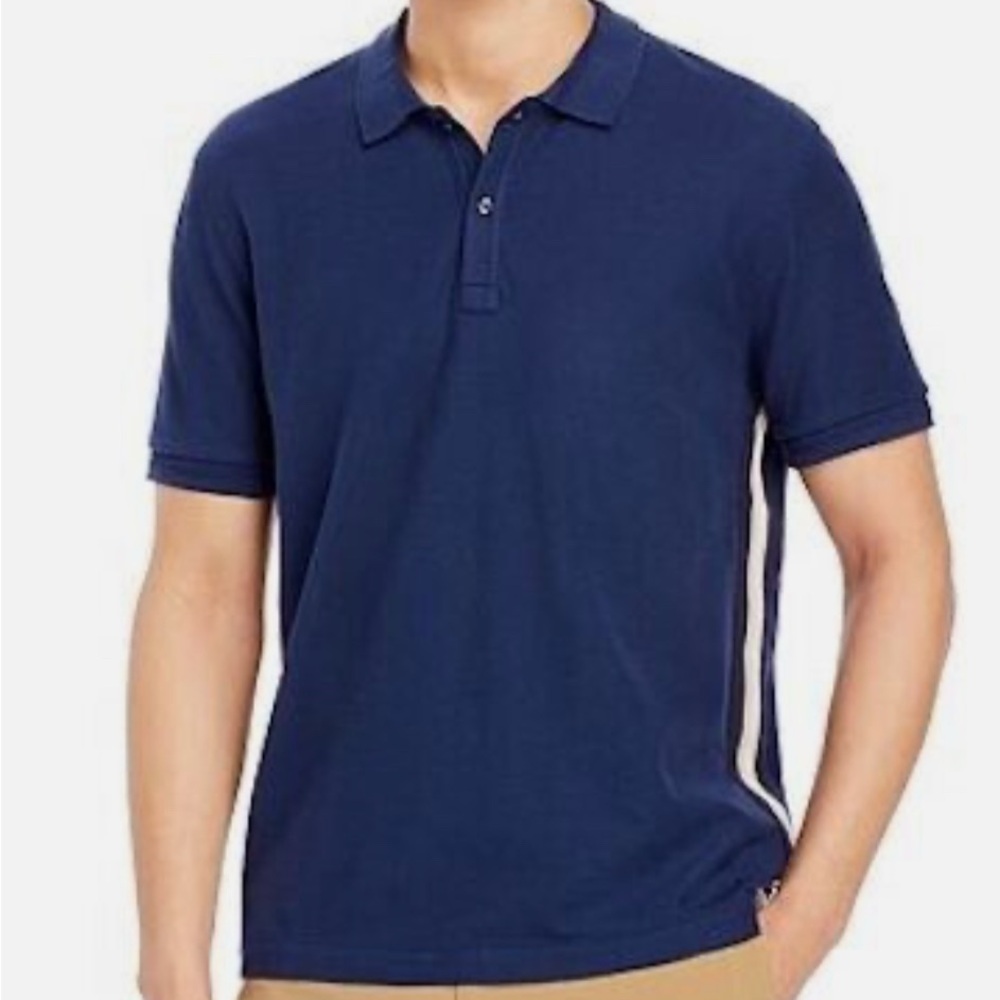 ATM Anthony Thomas Melillo Navy Blue Polo Shirt Sz L Summer Preppy Quiet Luxury